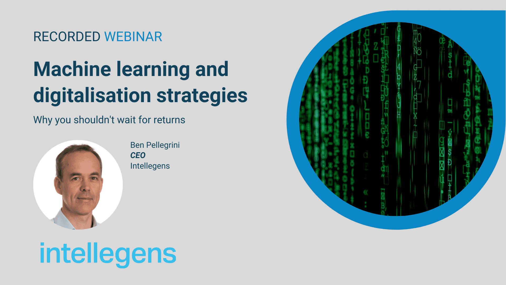 Recorded webinar - Machine learning as part of your digitalisation strategy
