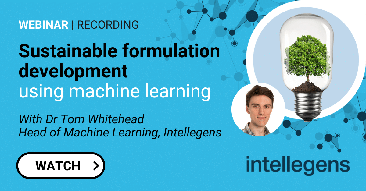 Recorded webinar: Sustainable formulation development using machine learning