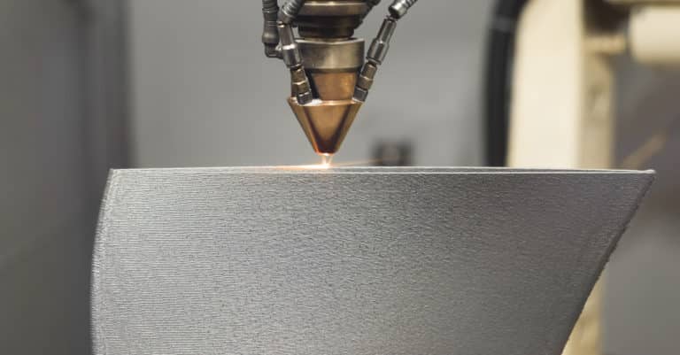 3D metal printer produces a steel part. Revolutionary additive technology for sintering metal parts.
