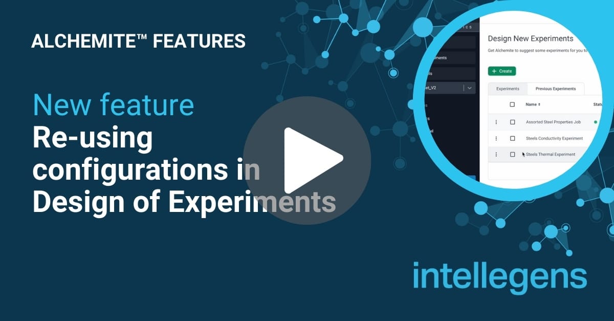 Enhanced feature: Design of Experiments (Re-using configurations)